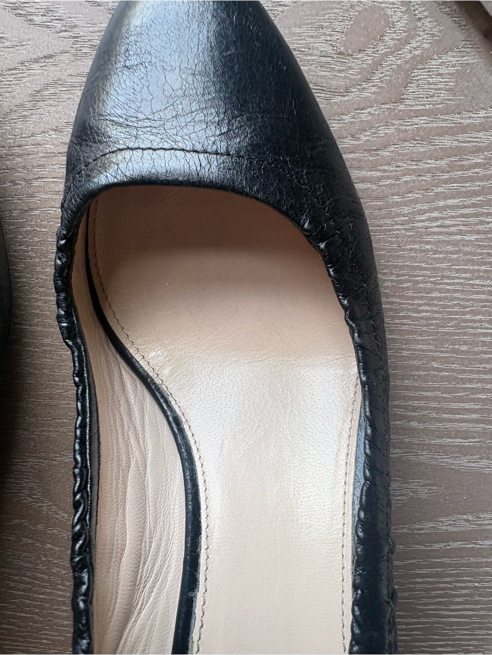 Prada Black Ruched Leather Mid-Heel Pumps - Picture 15 of 16